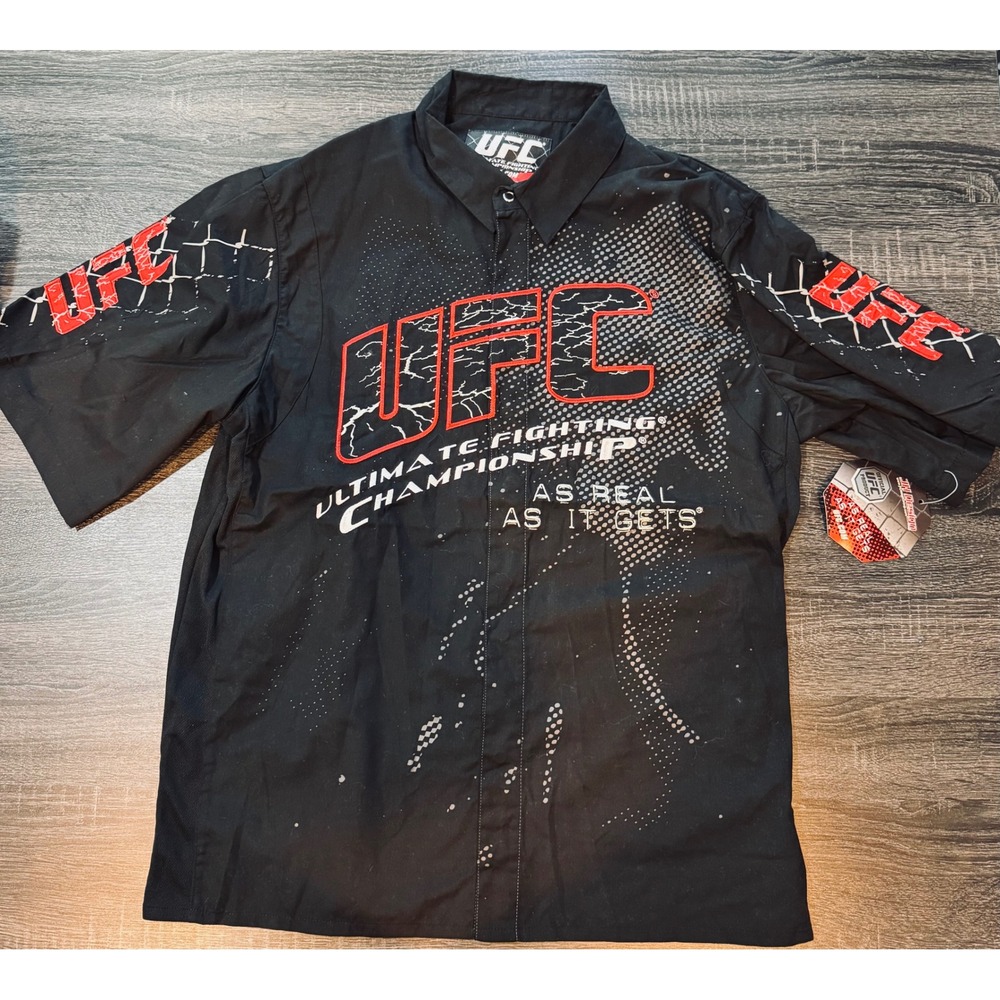NWT 2009 UFC Jh Design Ultimate Fighting Championship Large Black Snap Button